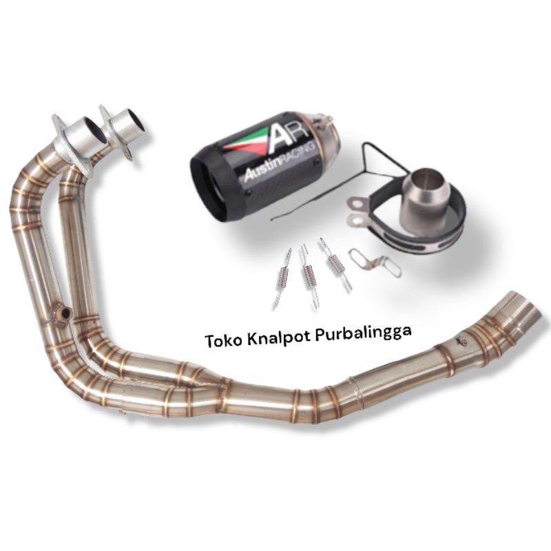 KNALPOT AUSTIN RACING CARBON IMPORT FULLSET UNDERBELLY / KOLONG NINJA 250 FI OLD NEW NINJA 250 FI NI
