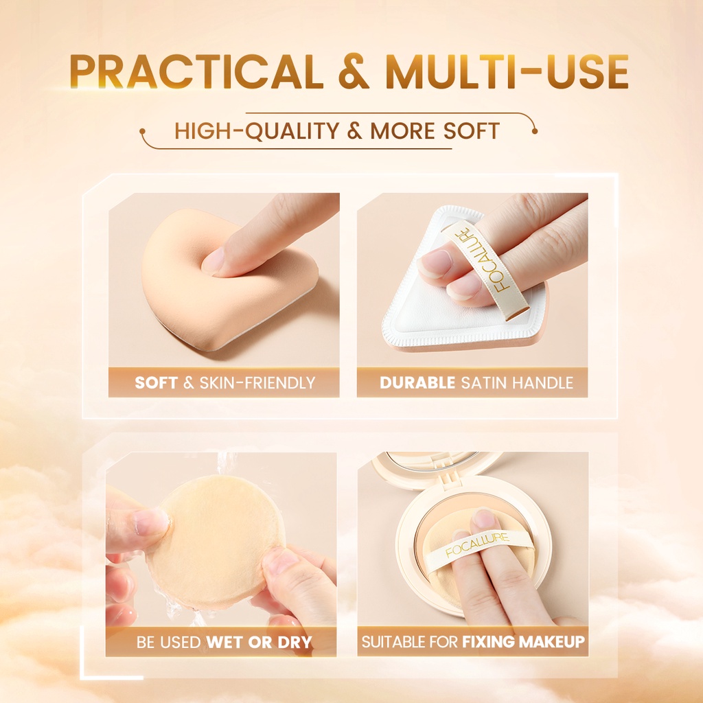 FOCALLURE Makeup Sponges Puff  Multi-use Makeup Puff Powder Puff Soft Cosmetic Puff  Beauty Tools