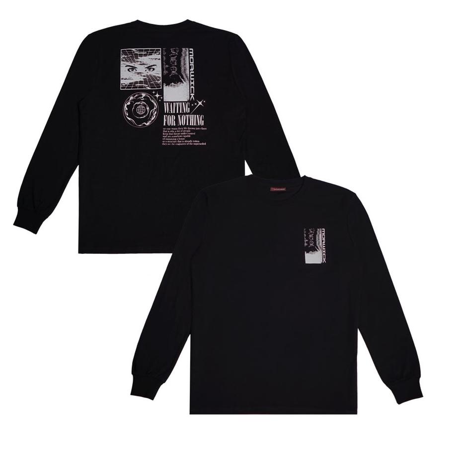 Hot Sale Morwick Kaos Lengan Panjang Nothing Hitam
