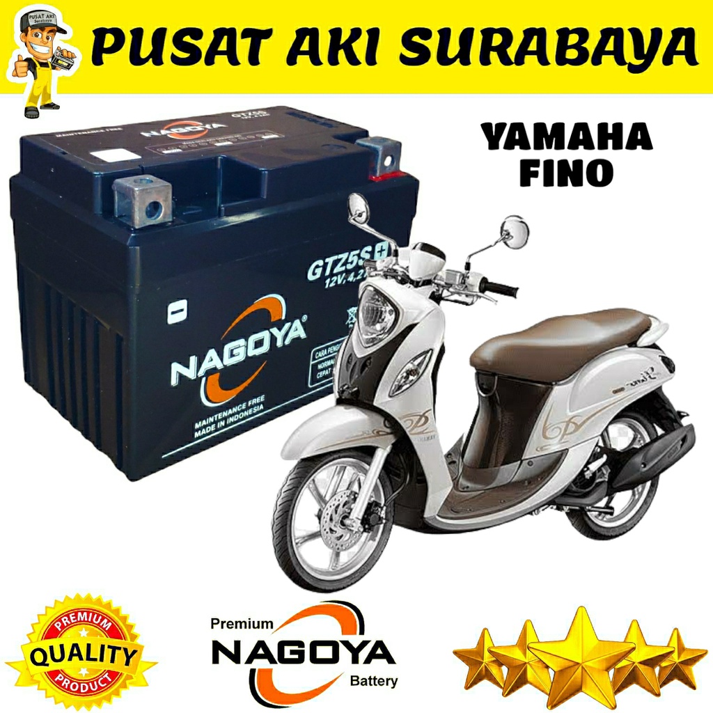 AKI BERKUALITAS SUPER NAGOYA GTZ5S ACCU KERING MOTOR YAMAHA MATIC FINO SPACY ARASHI MTZ5S YTZ5S YTZ4V DTZ5S