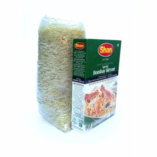 

[PRODUK 6BVGD] PAKET BERAS BASMATI 1KG & BUMBU SHAN BRIYANI WEM