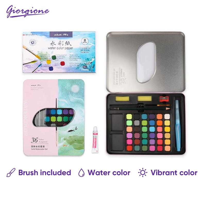 

GIORGIONE CAT AIR WATERCOLOR PAINT 36/48 WARNA FREE BRUSH TERLARISS...,,,,,