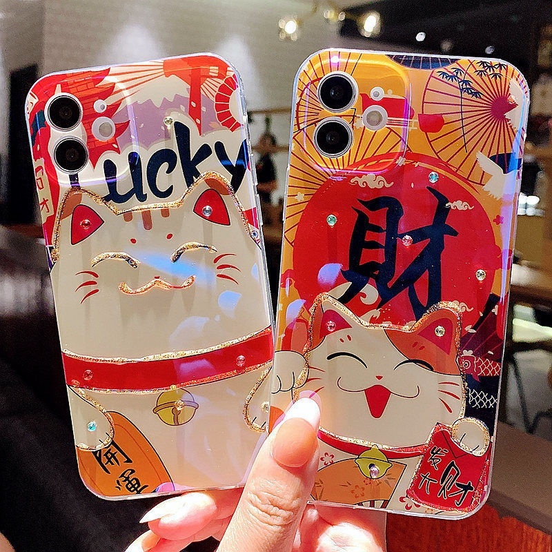 IPHONE Casing Ponsel Kucing Rejeki13Tahun Baru Kompatibel Dengan Iphone12 13 11 Pro Max X Xs Max Xr Ffddrtr