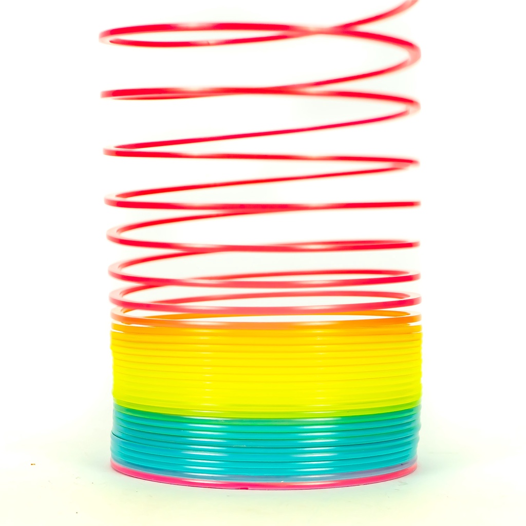 Mainan Rainbow Spring Plastik Warna Warni Mainan Per Pegas Spiral Kantong