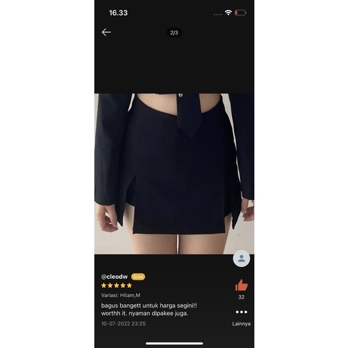 Lm Boutique~ (S-XXL) CELANA ROK DOUBLE SLIT KOREAN HIGHWAIST STYLE SKORT