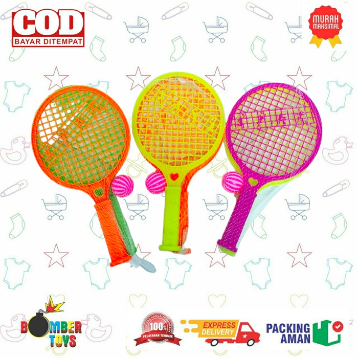 MAINAN ANAK RAKET PING PONG BADMINTON TENIS OLAHRAGA SPORT SERU BOLA