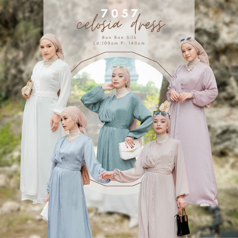 Grosir seri 7057 CELOSIA DRESS_BON BON SILK