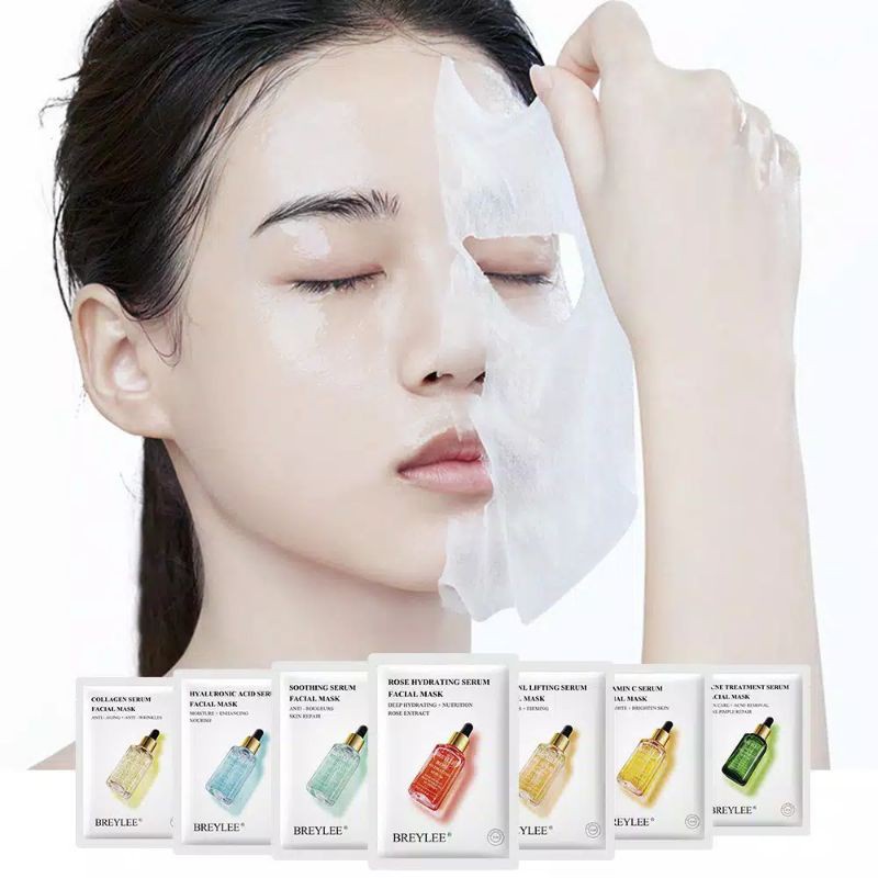 BREYLEE Facial Mask Contains Retinol &amp; Vitamin C Useful For Acne, Whitening, Moisturizing And Anti Aging Skin  - 1 Pcs Sheet Mask