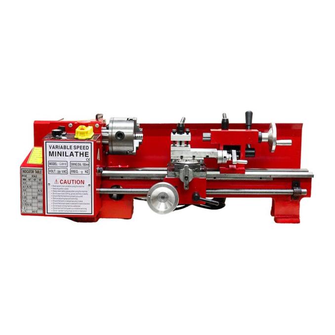 Mesin Bubut Mini Lathe Wood Metal DIY 60W HL-0618PTCC OSSIEAO Merah selalu promo
