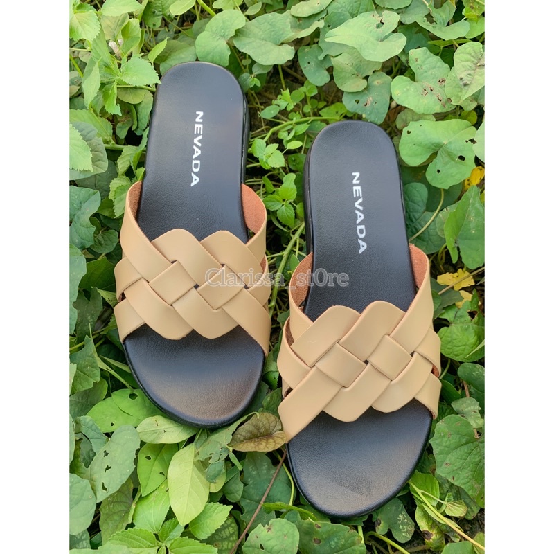 Clarissa - Sandal Selop Anyam Realpict Kekinian