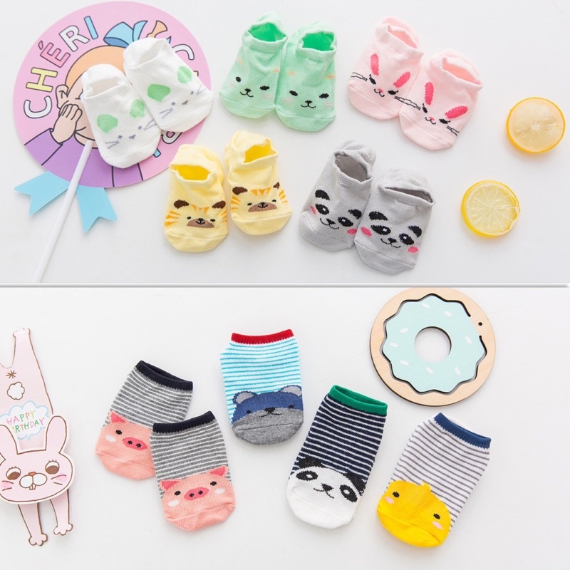 ⭐ Babywear ⭐ KA00X Kaos Kaki Bayi Pendek Karakter Kaos Kaki Anak Perempuan Laki Laki Motif hewan Lucu Baby Socks Kids Cute Unik Anti Slip Murah Import