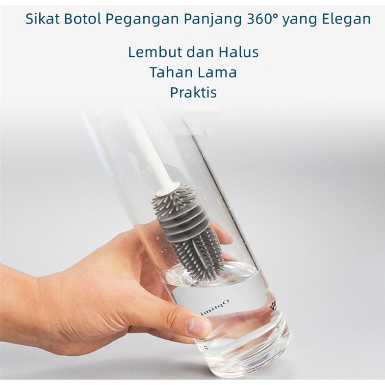 SIKAT PEMBERSIH BOTOL DAN GELAS GAGANG PANJANG BAHAN SILIKON