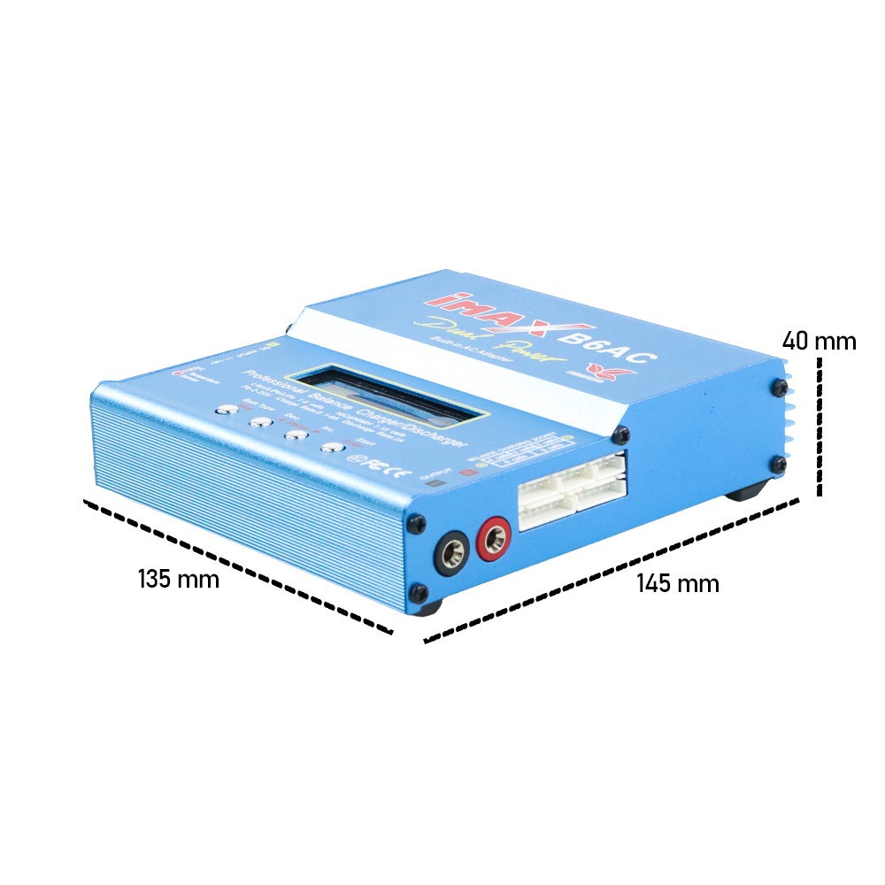 IMAX Charger Baterai LiPo dengan AC Adapter Integrated - B6AC - Blue