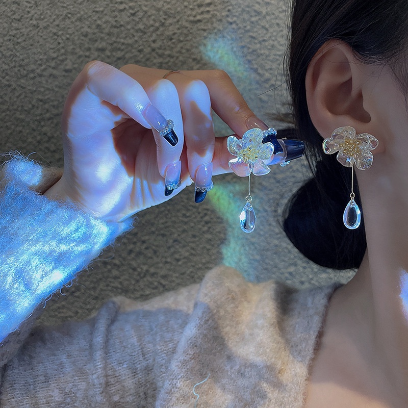 Forest Super Fairy Flower Earrings Wanita Anting Transparan Serbaguna