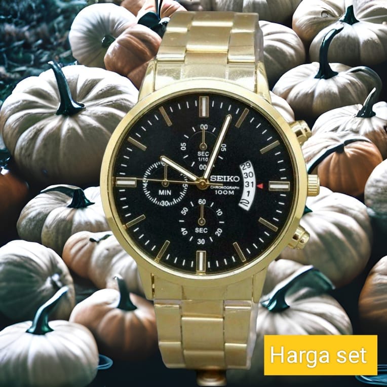 PROMO Jam Tangan  Rantai  Pria Besar Tanggal Aktif Free Bok termurah