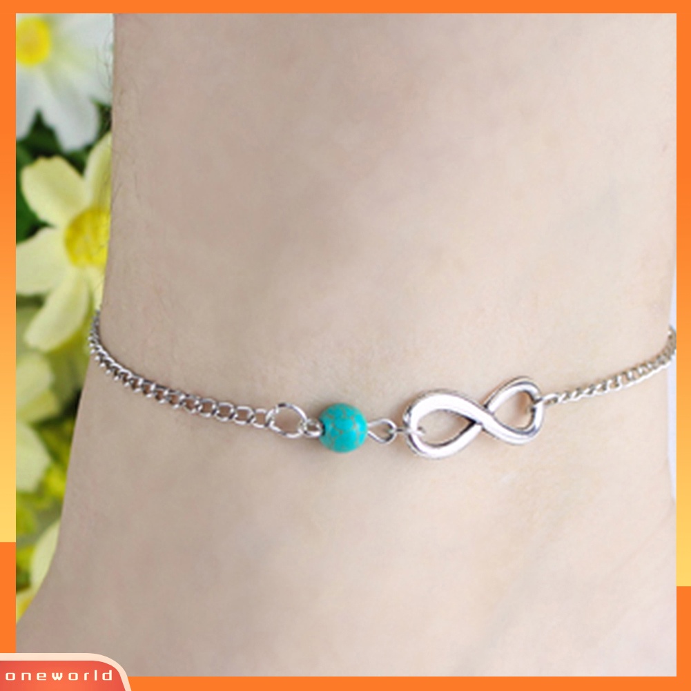 [WONE] Bohemian Bead Infinity Pesona Rantai Gelang Kaki Gelang Pantai Sandal Barefoot Jewelry