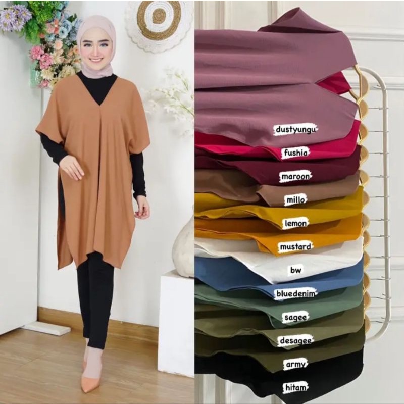 LONG SQUARE NAGITA CRINKLE AIR FLOW | ATASAN WANITA BLOUSE CRINKLE PREMIUM | KAFTAN WANITA CRINKLE AIRFLOW