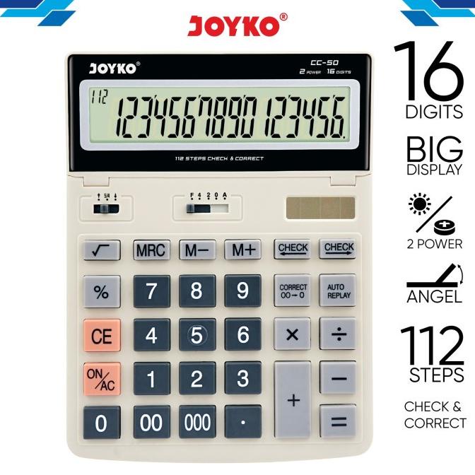 

CALCULATOR KALKULATOR JOYKO CC-50 16 DIGITS TERLARISS...,,,,,