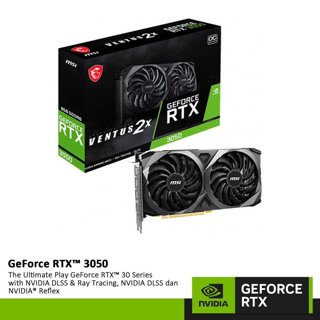 VGA CARD MSI RTX 3050 VENTUS 2X 8G OC Nvidia GeForce rtx3050 8GB DDR6