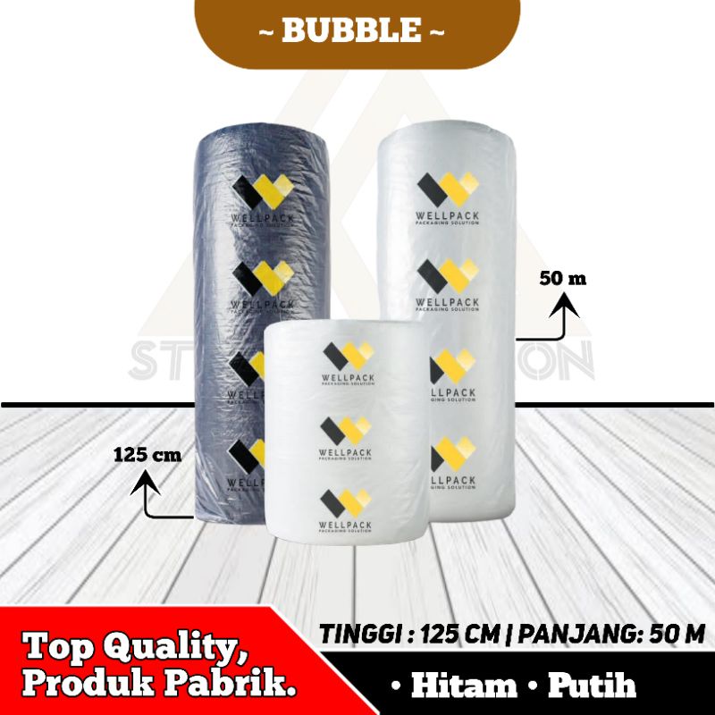 

Bubble Wrap Wellpack Hitam Dan Putih Berat 3.3 Kg Tinggi 125 Cm Panjang 50 M Plastik Polos