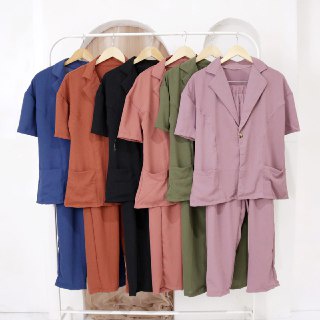 Setelan 1105 Crincle Polos Fashion Wanita
