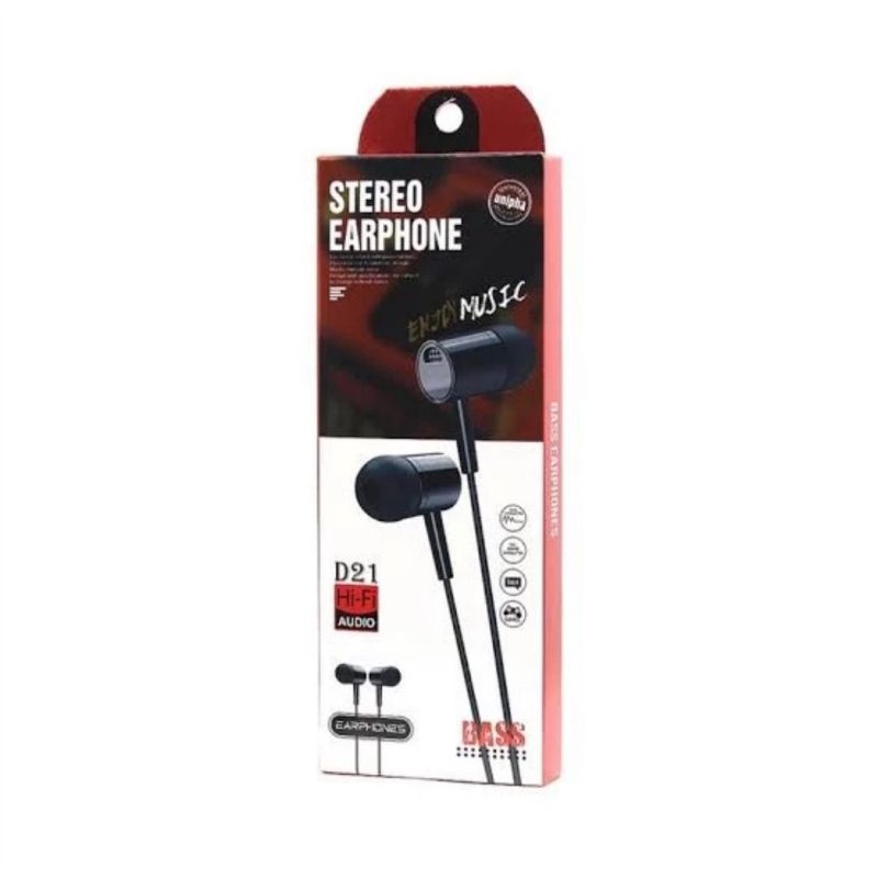 Handsfree D21 HF Earphone Handset Bass