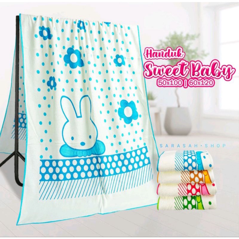 Handuk Anak Sweet Baby 50x100 cm Handuk Bayi Perempuan Handuk Mandi Premium Handuk Anak Motif Bahan Lembut dan Menyerap Air