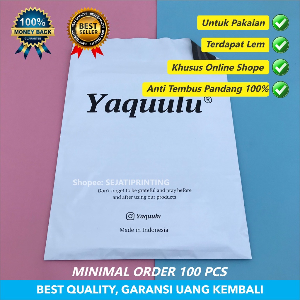 

Sablon Plastik Murah 32x45cm FREE DESAIN - SEJATIPRINTING - POLYMAILER PUTIH