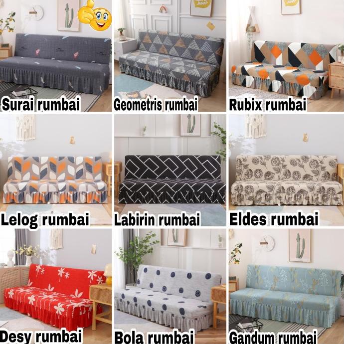 BISA COD Cover sofa bed INFORMA,GOTHAM,IVARO elastis Sarung RUMBAI penutup sofa /GORDEN JENDELA/GORD