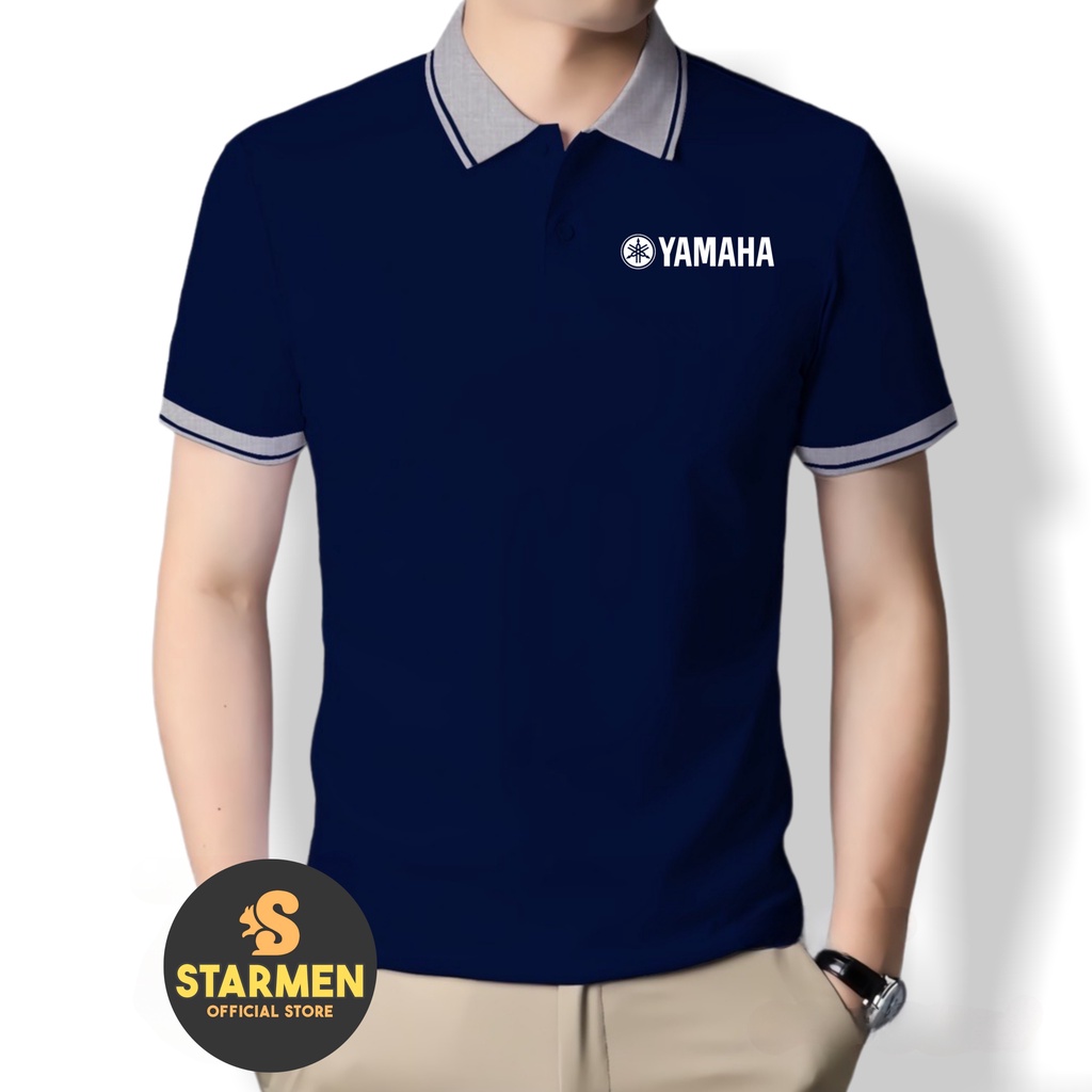 Kaos Polo Atasan Tshirt Pria Kerah Wangki Big List LOGO YAMAHA