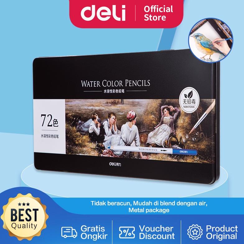 

BISA COD Deli Pensil Warna 24/36/48/72 WARNA tidak beracun, dapat dicuci dan teknologi hybrid 6521