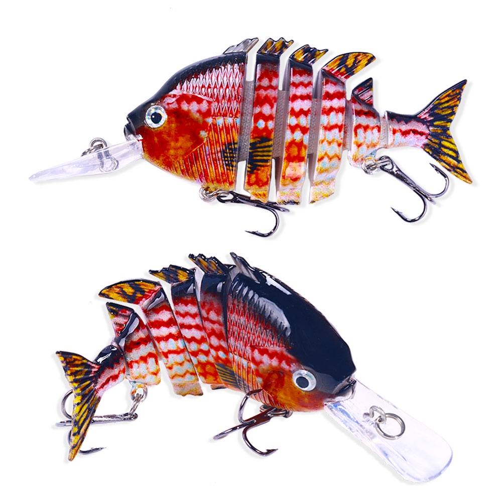 Hengjia 10cm /16.5g Long Tongue Minnow Fishing Lure 6 segmen Multi Jointed Swimbait Ikan Kecil Umpan Pancing Untuk Ikan Mandarin Ikan Tombak Bass Di Danau Laut Kolam Sungai