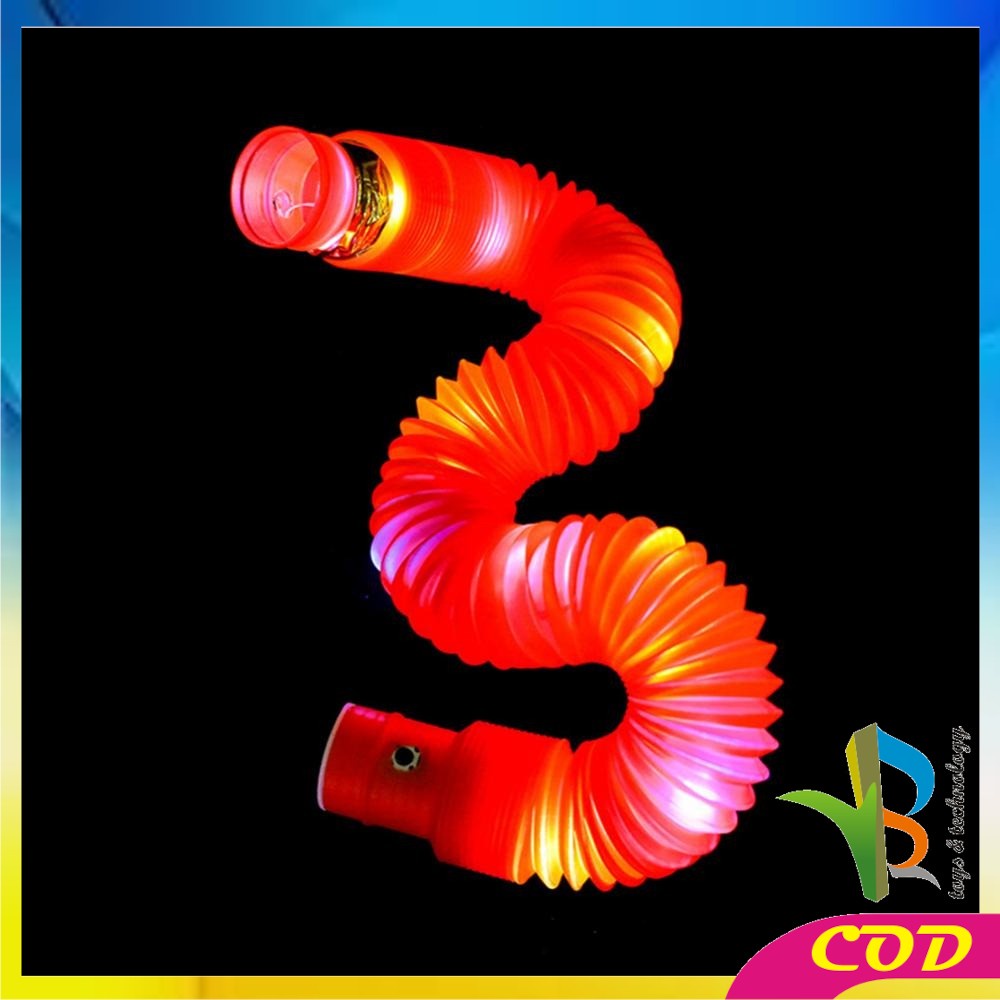 RB-M296 Mainan Anak Light Up Pop Pipes Led / Fidget Pop Tubes Sensory Toys / Maenan Kreasi Lampu Stick Selang Pipa Anak