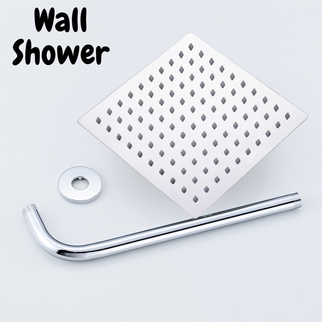 wall shower gantung sower tanam atas dinding kotak bulat 8 inchc wal shawer besar stainless