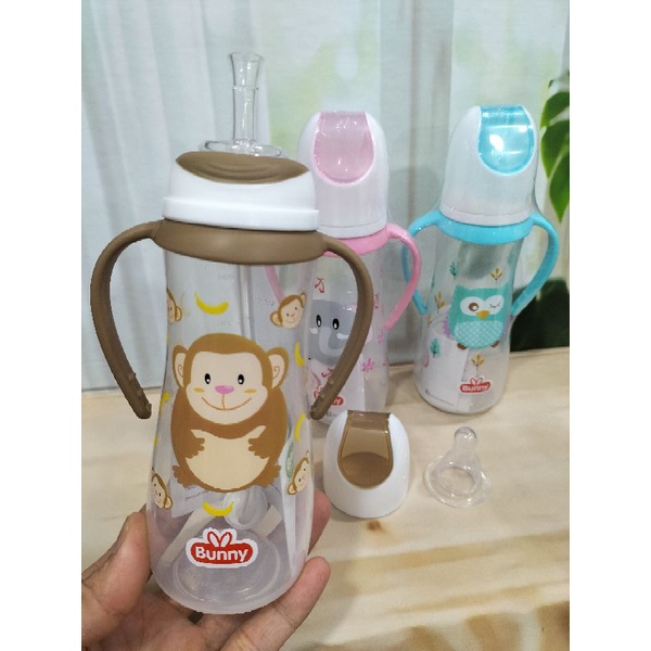 Paket Botol Karakter Dengan Sedotan 250/125 Ml (Botol+Nipple+Gagang+Sedotan) 2413