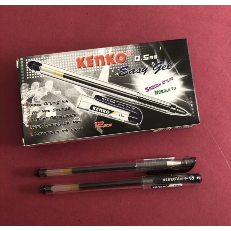 

[ 1 GROSS / 12 LUSIN ] PULPEN KENKO EASY GEL 0.5MM WARNA HITAM , PULPEN KENKO ORI BERKUALITAS , KENKO EASY GEL HITAM , KENKO