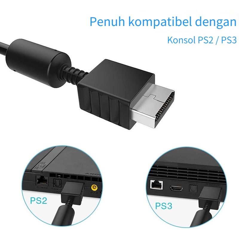 Kabel Av PS2 Ori / Kabel PS2 PS 2 ke tv / kabel PS2 ke tv full set / kabel jack ps 2 / Panjang 1.8 Meter - Kabel PS2 Ke Tv