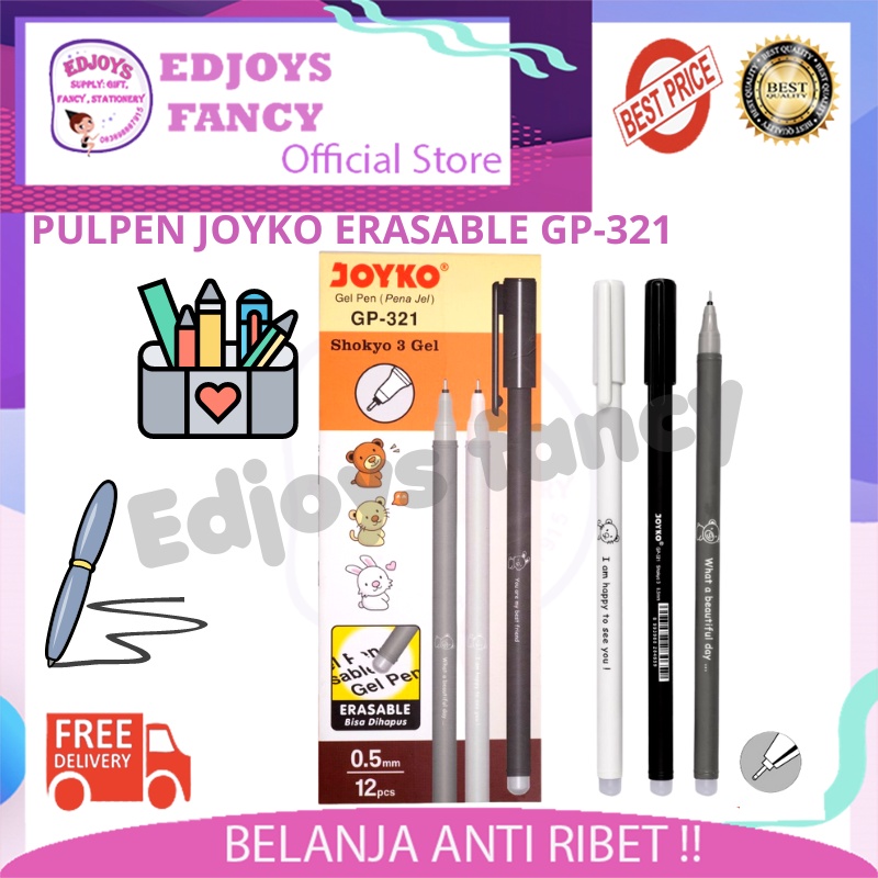 

Joyko pulpen gel bisa dihapus GP-322 Shokyo isi 12 pcs