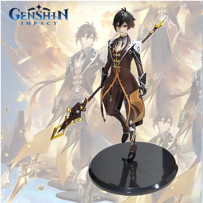 Anime Genshin Impact Zhongli 19 cm PVC Action Figure Game Genshin Figurine Koleksi Model Boneka Mainan