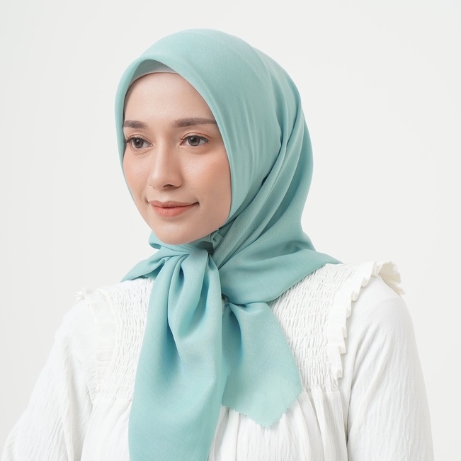 Daily Hijab Segiempat VOAL square Premium Polos WARNA MATCHA - voal premium 115X115cm - Kerudung voal  Terbaru Cod