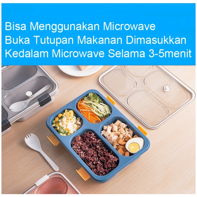 ANG KOTAK BEKAL TEMPAT MAKAN MODEL 2004 / LUNCH BOX BENTO FREE SENDOK