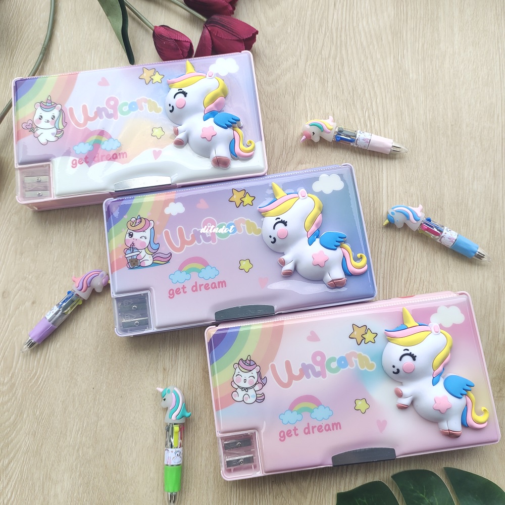 

Tempat Pensil Magnet Karakter Timbul Tempat Pensil Squishy Boba Astronot Bunny Roket Unicorn Lillipop Kotak Pensil Tingkat + Mainan Squishy