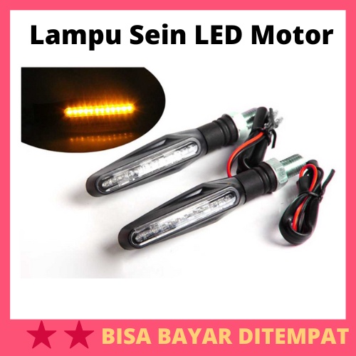 Lampu Sein LED Motor Turn Signal Indicator 12 V 2 PCS / Lampu Sein Sen Senja LED Motor Tempel Nmax O