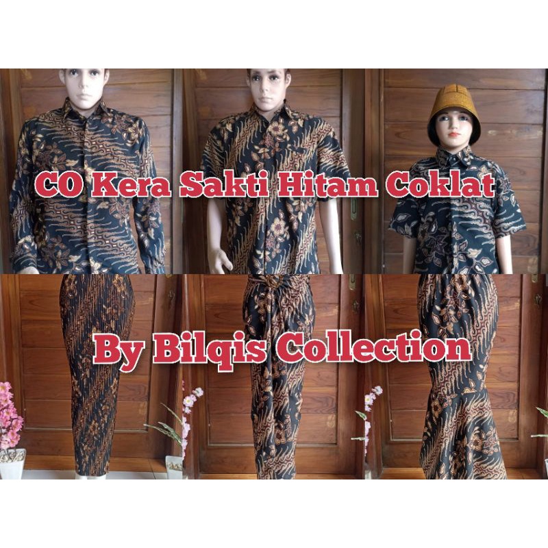 Bilqis ~ Couple Batik Keluarga Kera Sakti Hitam Couple Kemeja Pria Kebaya Modern Kebaya Anak Kemeja 