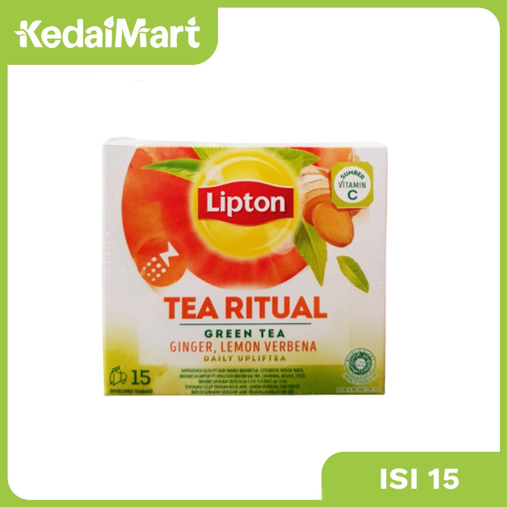 

Lipton Tea Ritual Green Tea Ginger, Lemon Verbena isi 15