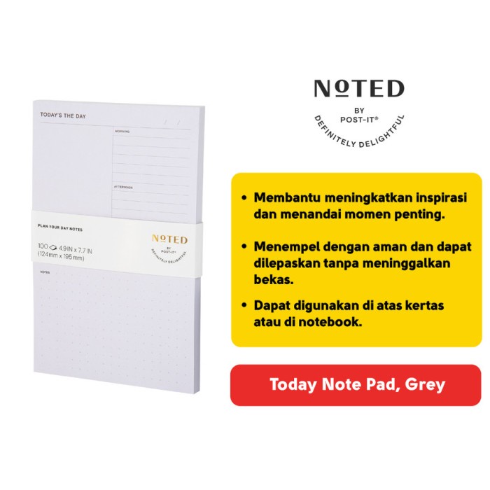 

3M Noted by Post-it Grey Daily Planner Memo Abu NTD-58-GRY