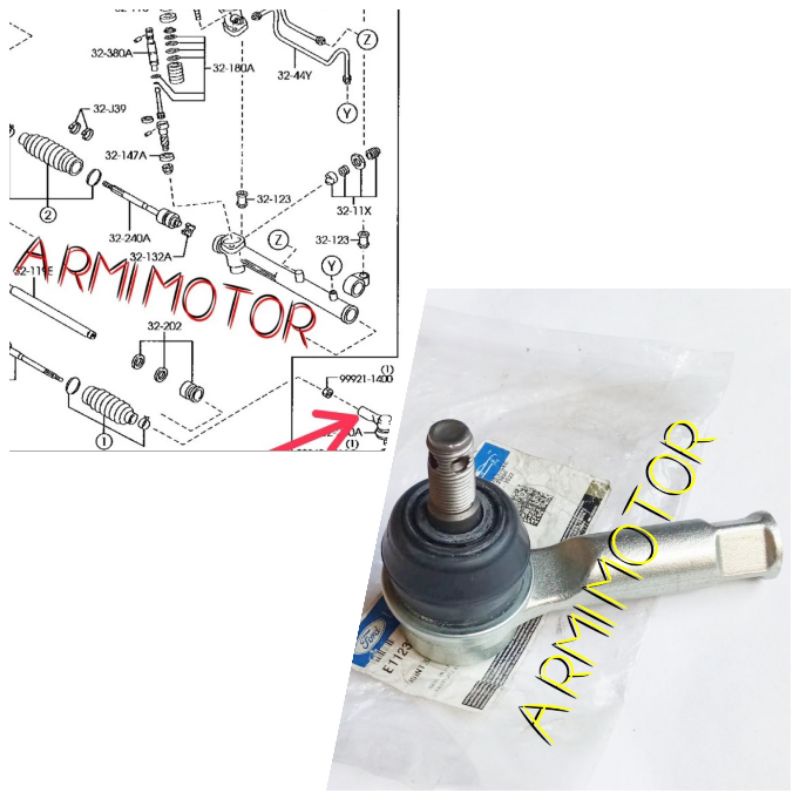 Tie Rod Ford Escape Mazda Tribute Genuine Ford End Tie Rod E11232240