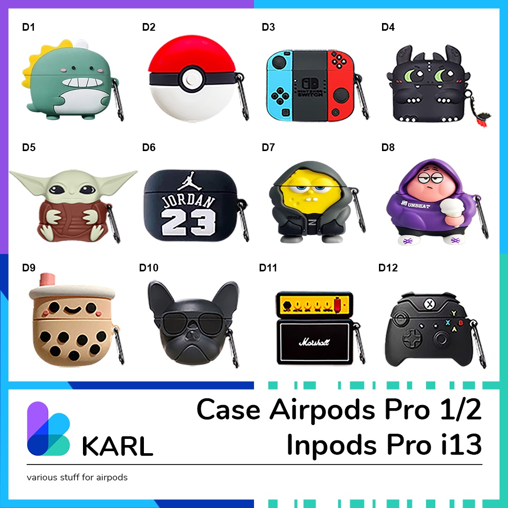 Airpods Pro 1 2 Case Cover Silikon i13 Inpods Pro