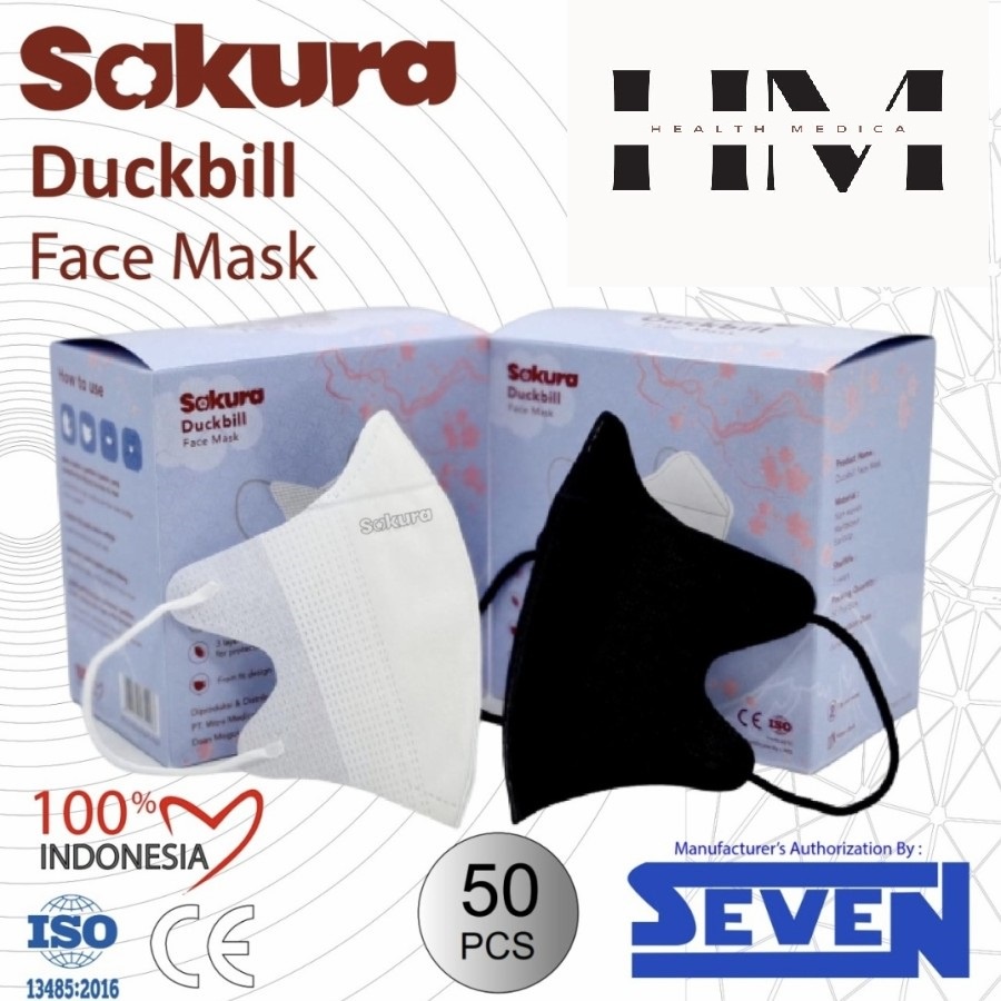 SAKURA Masker Duckbill Medis 3 Ply isi 50 Pcs