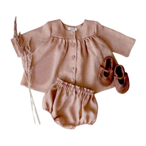 KALILA - BABY OLIVE Set Setelan Baju Balita Perempuan / Bahan Katun